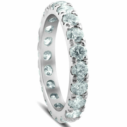 3 ct. Gesamtgewicht Diamant Memoire-Ring für Damen, Ehering, 14K Weißgold