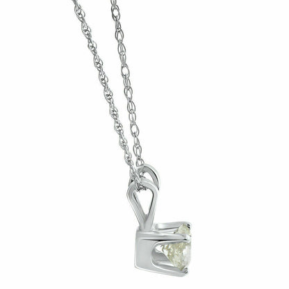 Echtes Diamant-Solitär-Set: Halskette & Ohrstecker, 0,75 ct. Gesamtgewicht, 14K Weißgold
