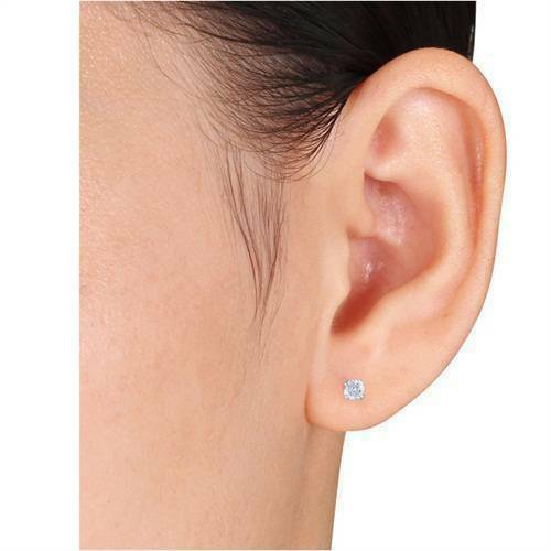 0,5 ct. Diamant-Ohrstecker aus 14K Weißgold, echte Diamanten (Farbe J/K, Reinheit I2/I3)