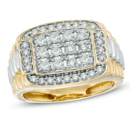 Herren-Memoire-Ring mit 1 ct. Gesamtgewicht Diamant aus 10K Weißgold