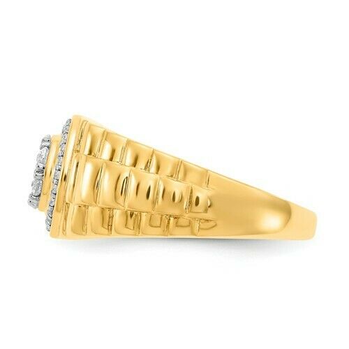 0,5 ct. Echter Diamant-Herrenring in 10K Gelb- und Weißgold