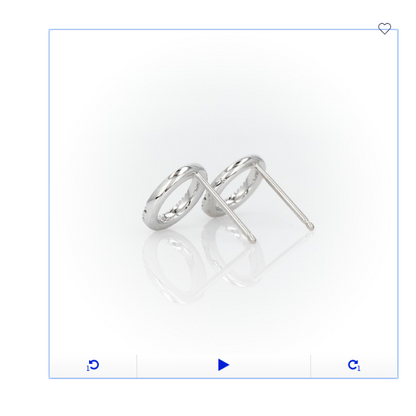 Ohrstecker mit natürlichen Diamanten, offener Kreis, aus 14K Weißgold (0,10 ct. Gesamtgewicht)