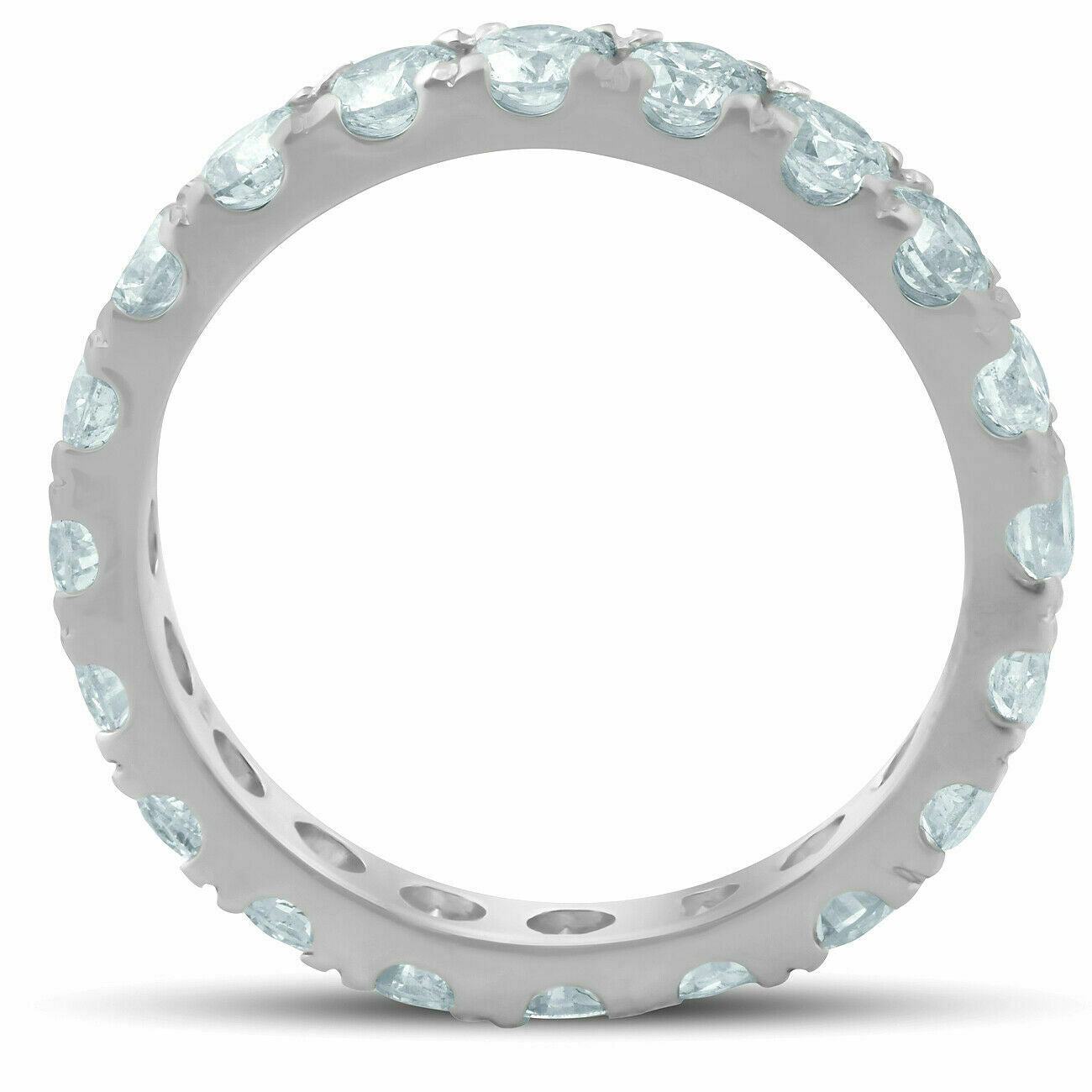 3 ct. Gesamtgewicht Diamant Memoire-Ring für Damen, Ehering, 14K Weißgold
