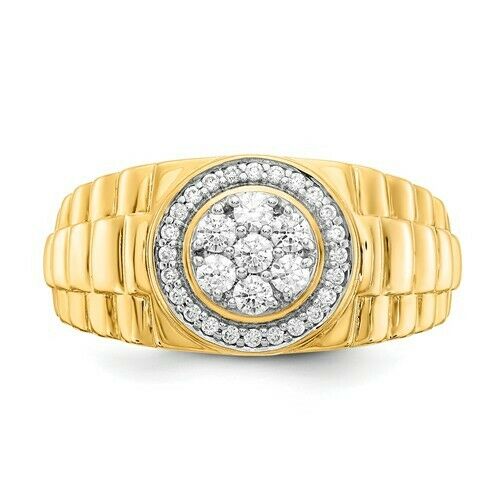 0,5 ct. Echter Diamant-Herrenring in 10K Gelb- und Weißgold