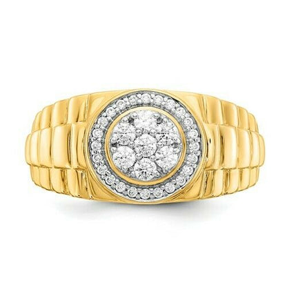 0,5 ct. Echter Diamant-Herrenring in 10K Gelb- und Weißgold