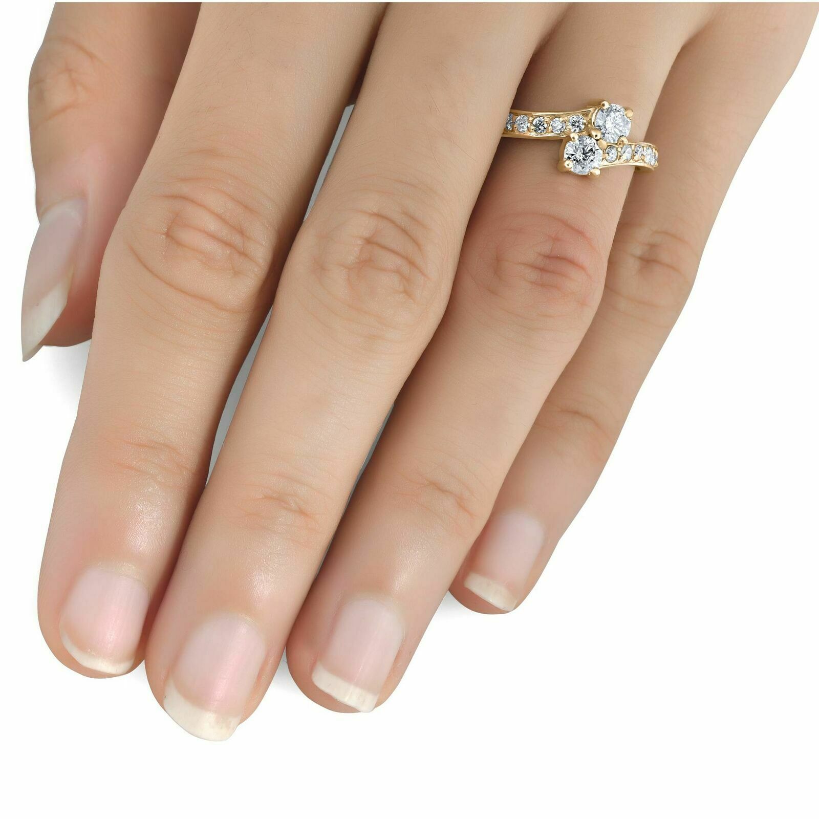 Forever-Us-Ring mit 2 Diamanten, 1 Karat, 10K Gelbgold