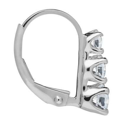 Creolen mit 3 Diamanten, 1,0 ct. Gesamtgewicht, 14K Weißgold