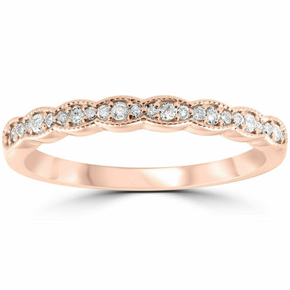 0,19 ct. Diamant stapelbarer Damen-Ehering aus 14K Roségold