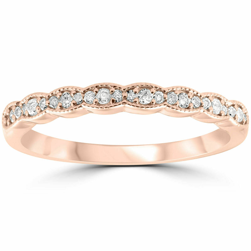 0,19 ct. Diamant stapelbarer Damen-Ehering aus 14K Roségold