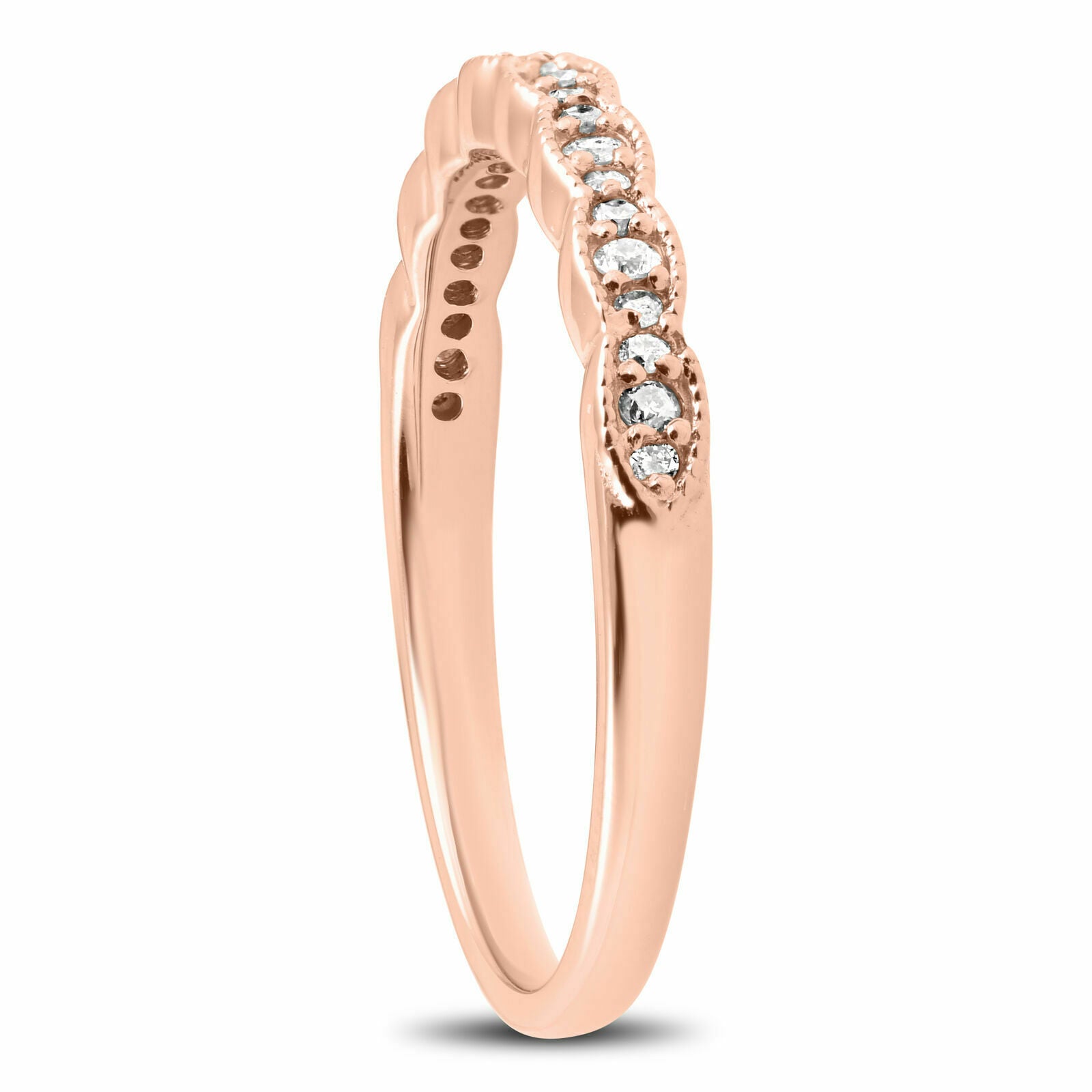 0,19 ct. Diamant stapelbarer Damen-Ehering aus 14K Roségold