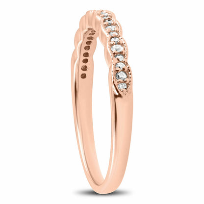 0,19 ct. Diamant stapelbarer Damen-Ehering aus 14K Roségold