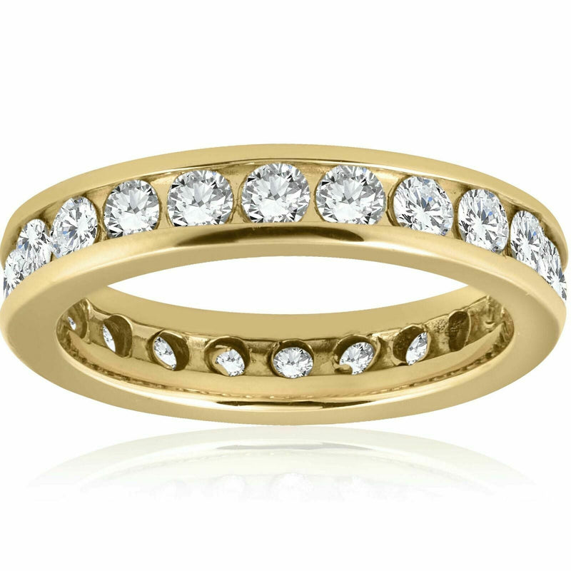 14K Gelbgold Damen-Memoire-Ring, 2 ct. Gesamtgewicht, kanalgefasst