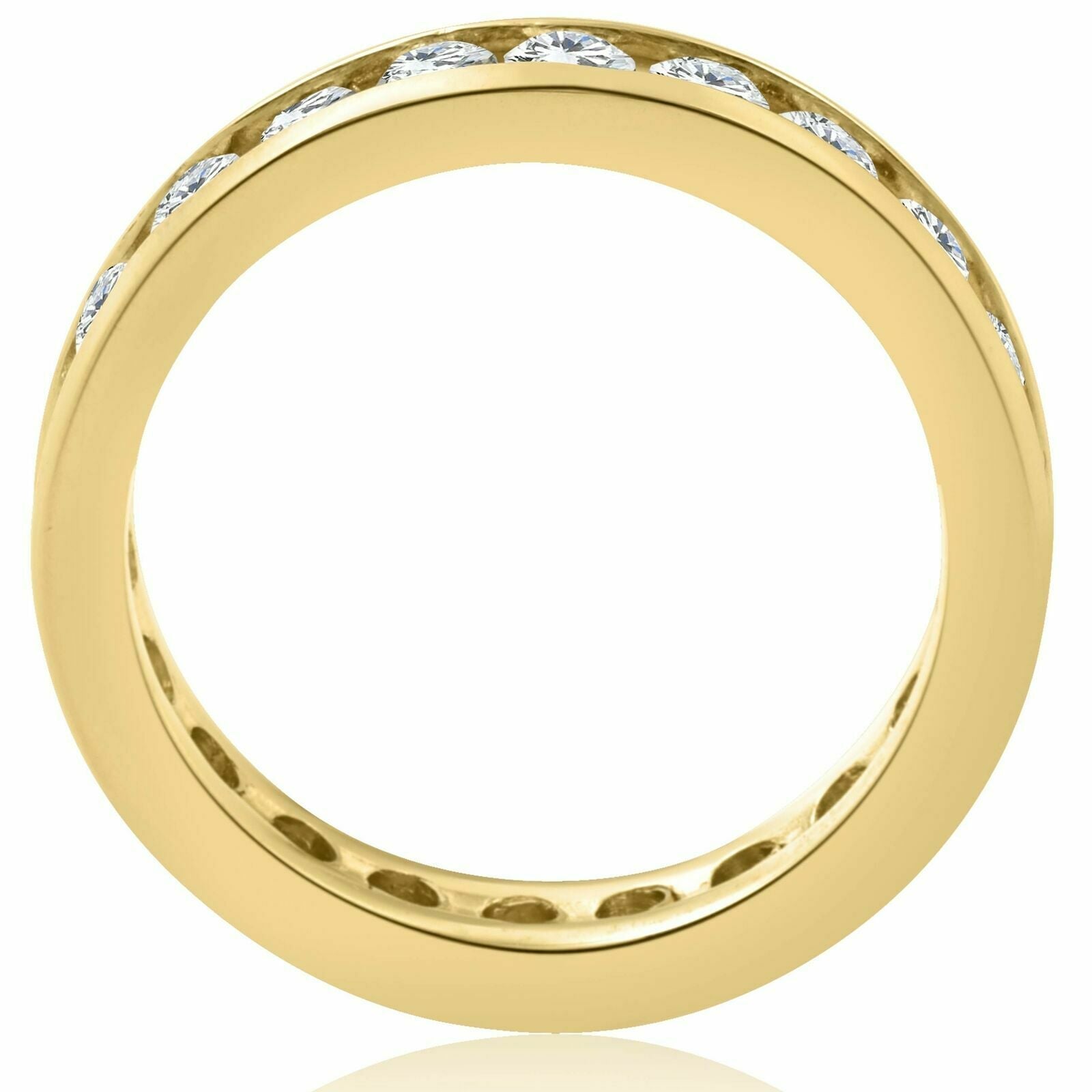 14K Gelbgold Damen-Memoire-Ring, 2 ct. Gesamtgewicht, kanalgefasst