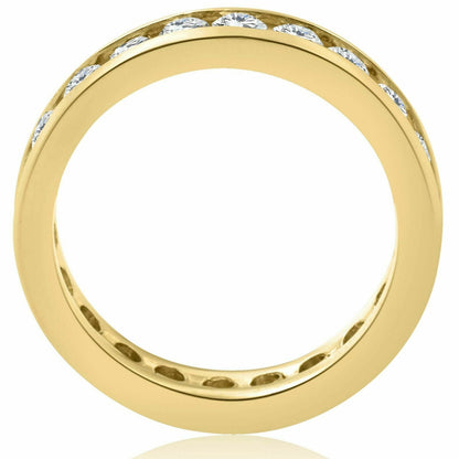 14K Gelbgold Damen-Memoire-Ring, 2 ct. Gesamtgewicht, kanalgefasst
