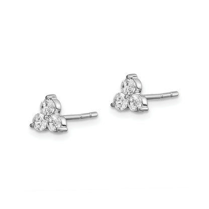 1/2 Ct. Dreistein Echt Diamant Ohrstecker 14K Weißgold Fine Schmuck Geschenk