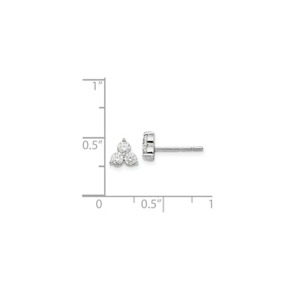 1/2 Ct. Dreistein Echt Diamant Ohrstecker 14K Weißgold Fine Schmuck Geschenk