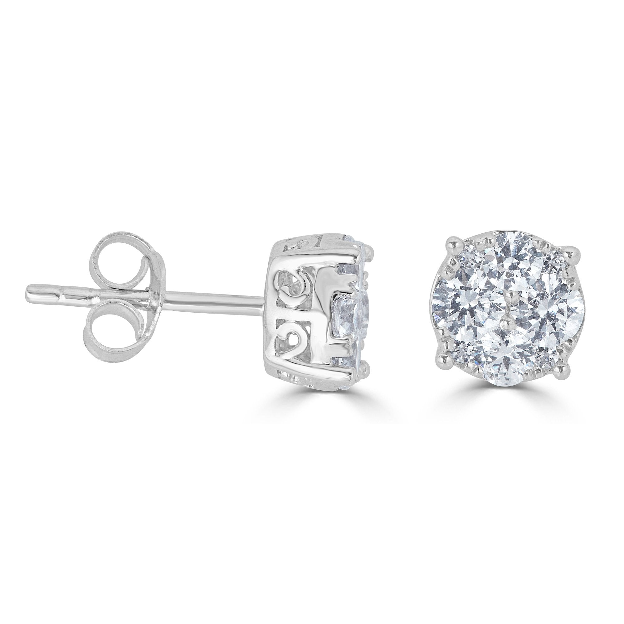 3/4ct Natürlich Diamant Ohrstecker in Sterlingsilber (i/j Farbe I2/i3 Clarity)