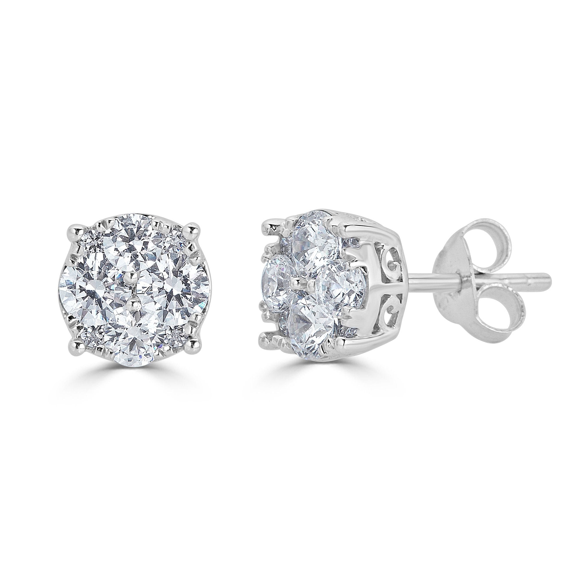3/4ct Natürlich Diamant Ohrstecker in Sterlingsilber (i/j Farbe I2/i3 Clarity)