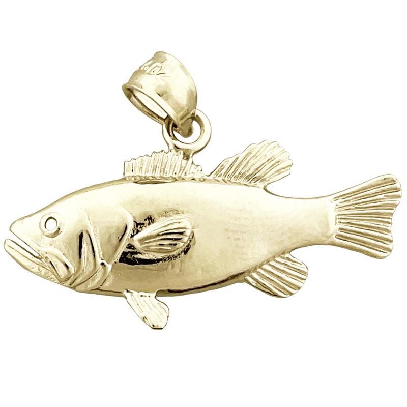 585 Gold Barsch-Fisch-Anhänger