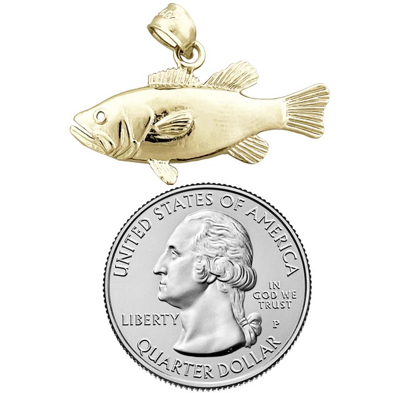 585 Gold Barsch-Fisch-Anhänger