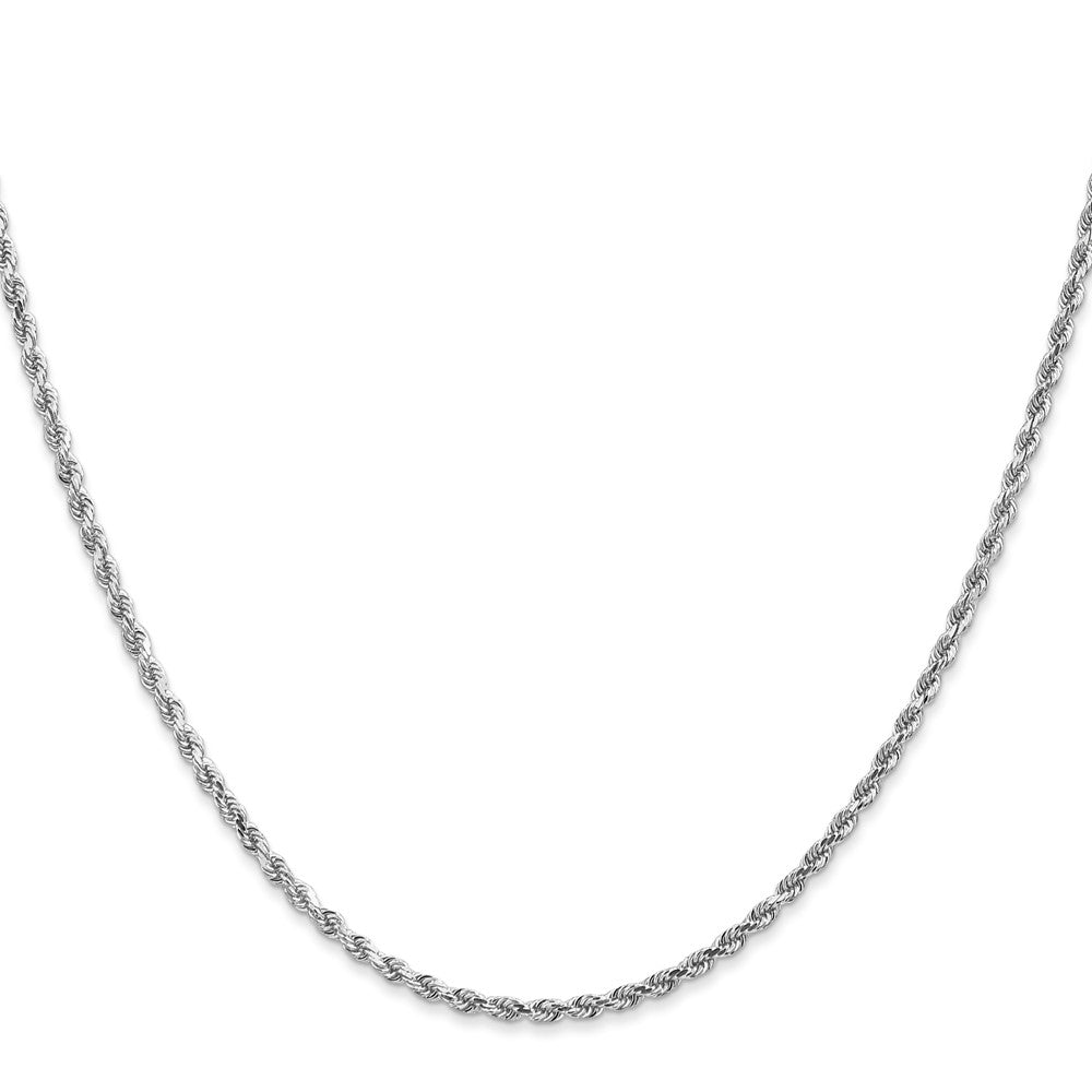 14K Weißgold 2mm Diamantiert Kordel Halskette