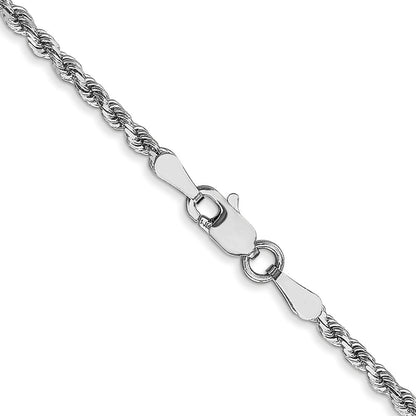 14K Weißgold 2mm Diamantiert Kordel Halskette