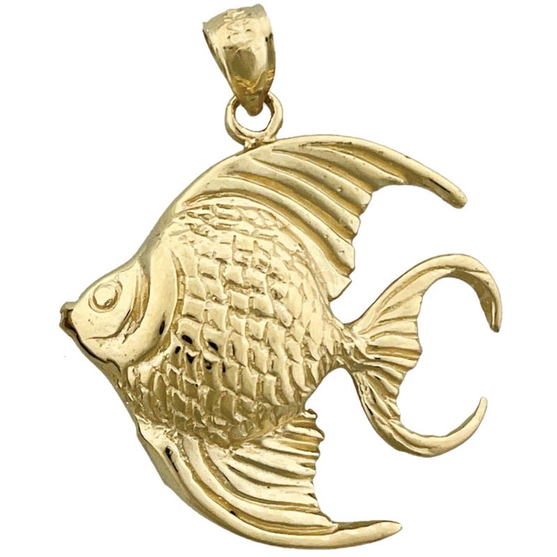 14K Gold Engelsfisch-Anhänger mit Süßwasserperlen