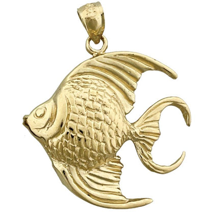 14K Gold Engelsfisch-Anhänger mit Süßwasserperlen