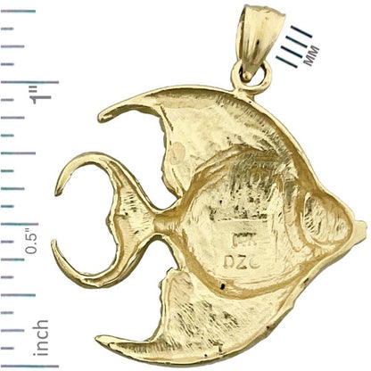 14K Gold Engelsfisch-Anhänger mit Süßwasserperlen