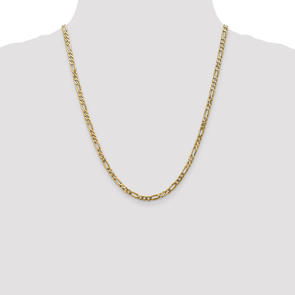 14K 4mm Flach Figaro Halskette