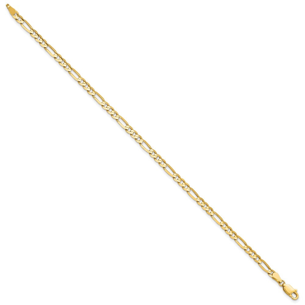 14K Gelbgold 4mm Flach Figaro Gliederarmband