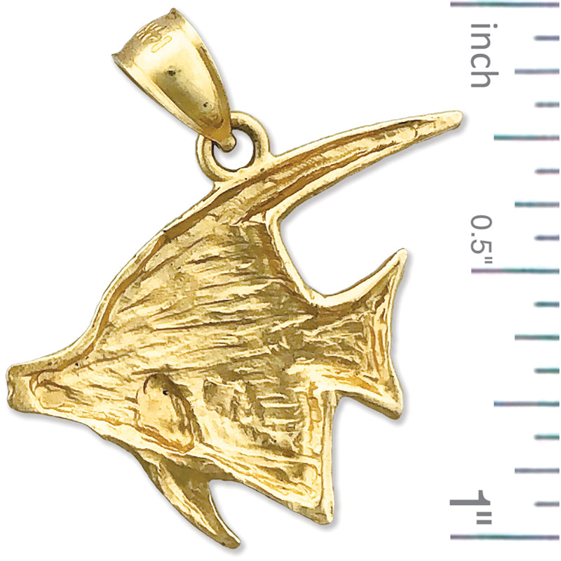 14K Gold Anhänger „Tropischer Engelsfisch“