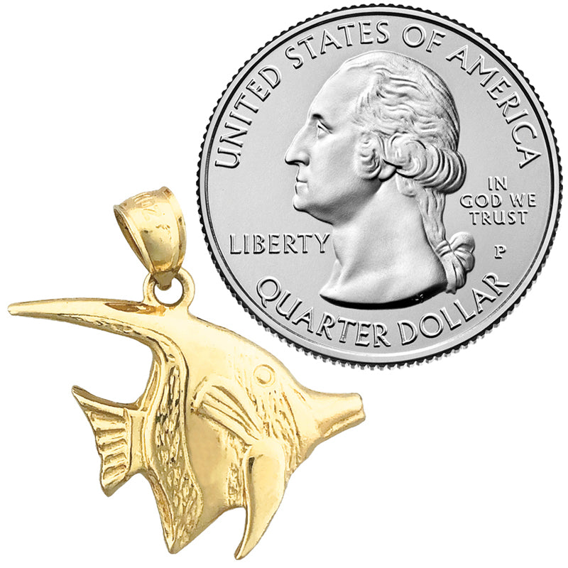 14K Gold Anhänger „Tropischer Engelsfisch“