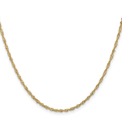 14K 1.6mm Singapurkette Halskette