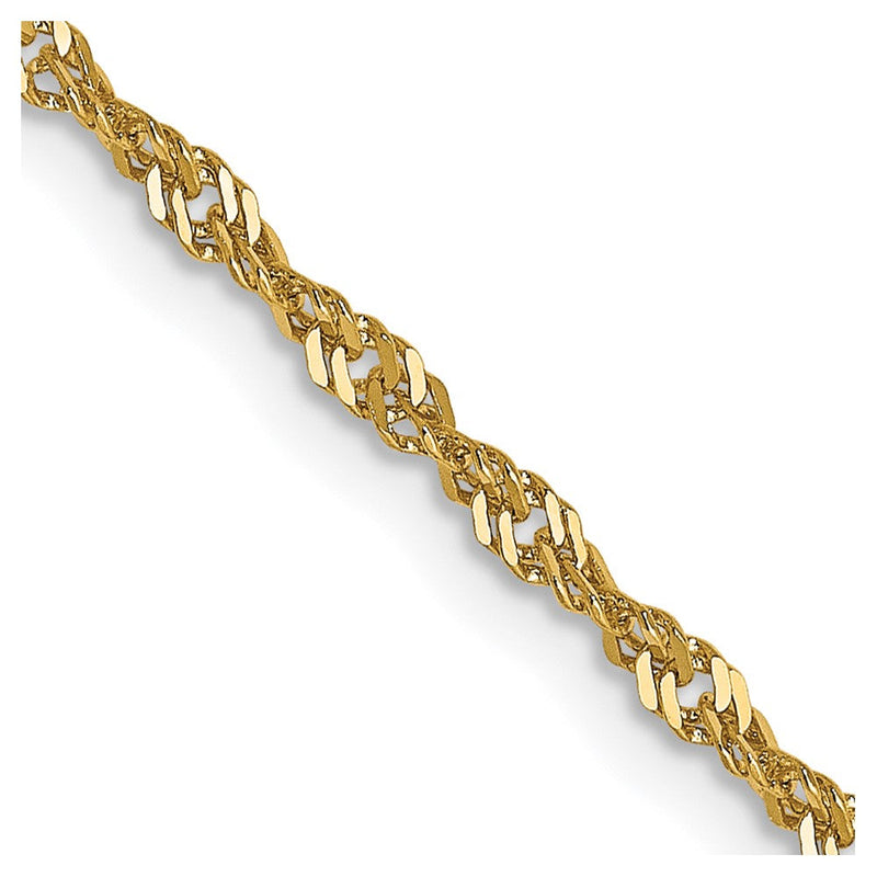 14K 1.6mm Singapurkette Halskette