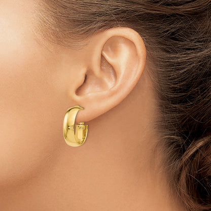 14K Gelbgold Poliert Creolen