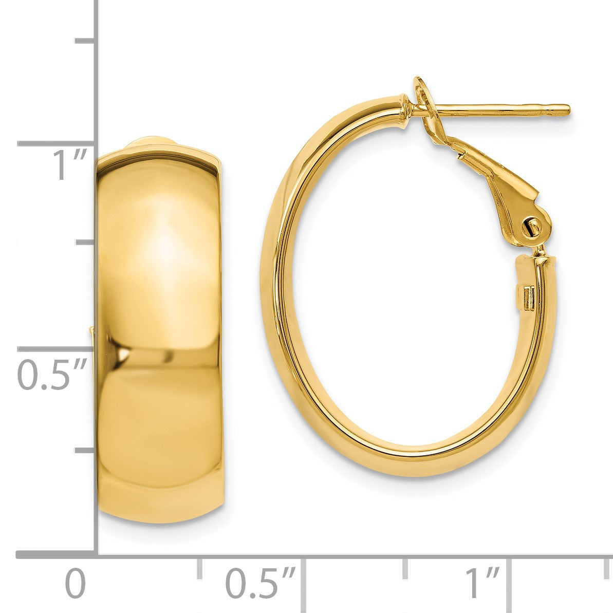 14K Gelbgold Poliert Creolen
