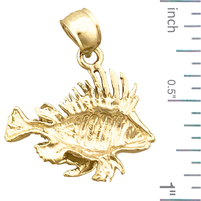 14K Gold Löwenfisch-Charm