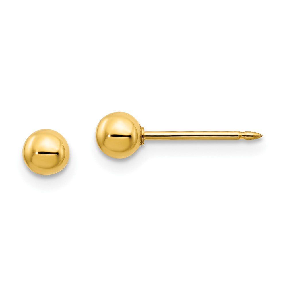 14K Gelbgold Inverness 4mm Kugel/long Ohrstecker