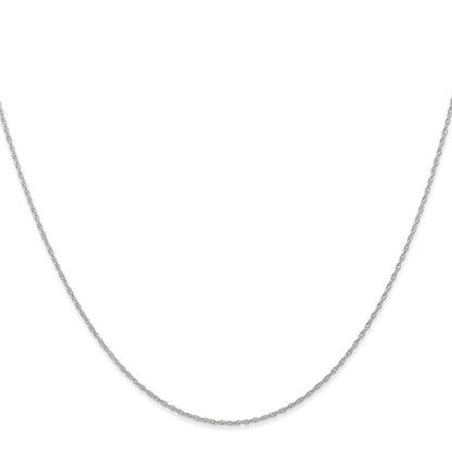 14K Weißgold Carded.6mm Ankerkette Kordel mit Federring Verschluss Halskette