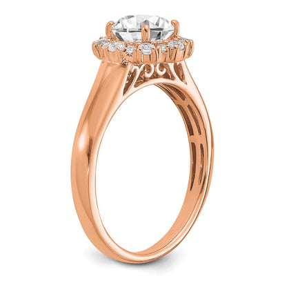 True Origin 14K Roségold 0,25K Labor-gezüchteter Diamant VS+ F+ Semi-Mount Rund Halo Verlobungsring
