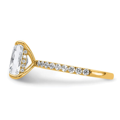 14K Gelbgold 2,375 ct. zertifizierter Labordiamant VS/SI+ G+ Radiant-Schliff Solitär-Verlobungsring mit Schwung