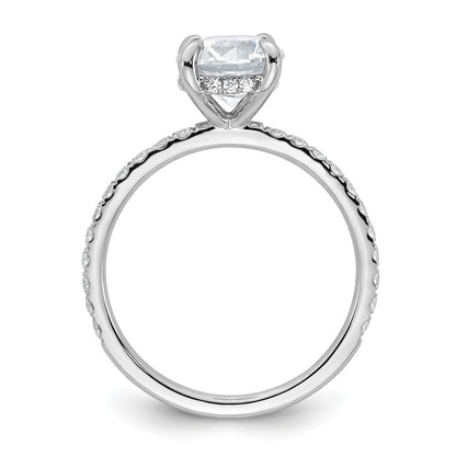 14K Weißgold Verlobungsring mit Solitär und Flair, 2K, zertifizierter im Labor gezüchteter Diamant, VS/SI+, G+, Rund