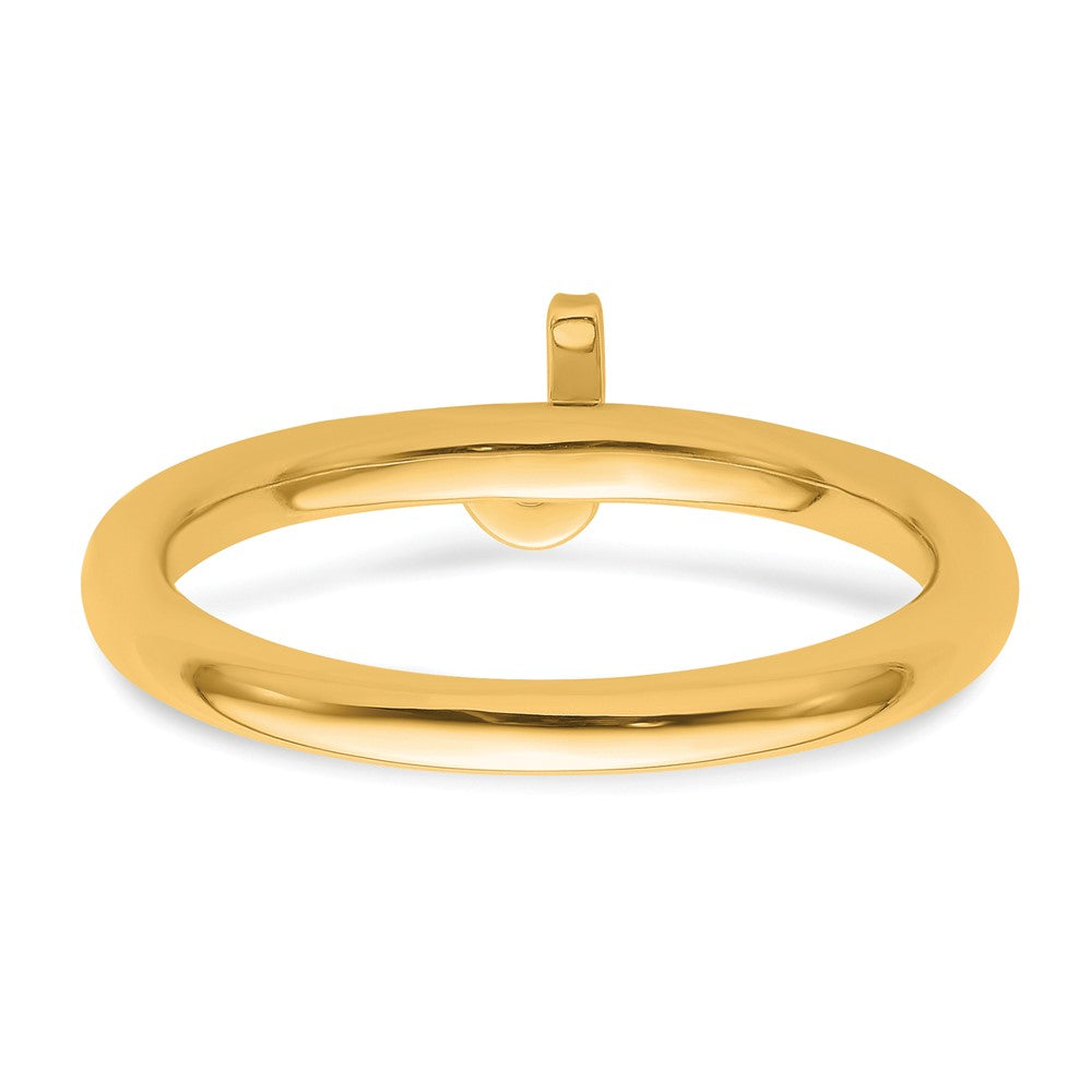 14K Gelbgold Stapelbar Diamant Initiale J Größe 7 Ring