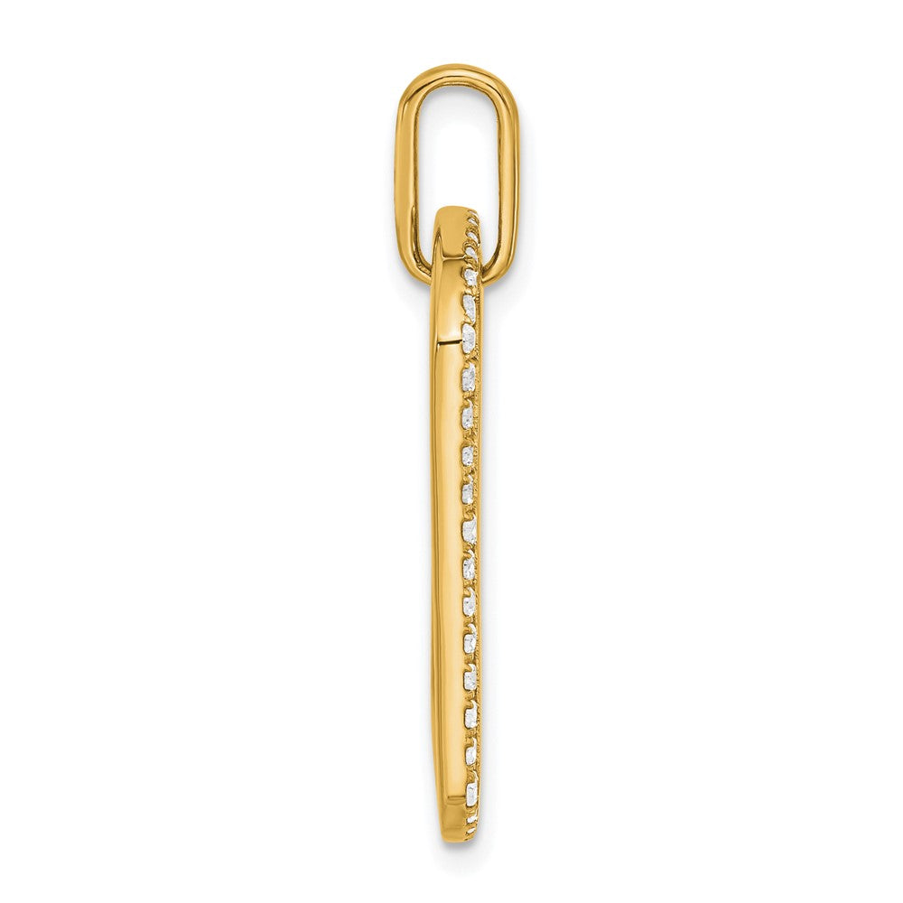 14K Gelbgold Personalisiert Diamant Erkennungsmarke Charm
