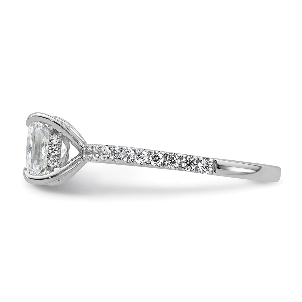 14K Weißgold Verlobungsring mit 2K zertifiziertem im Labor gezüchtetem Diamant VS+ F+ im Princess-Schliff, Solitär komplett mit Flair-Fassung