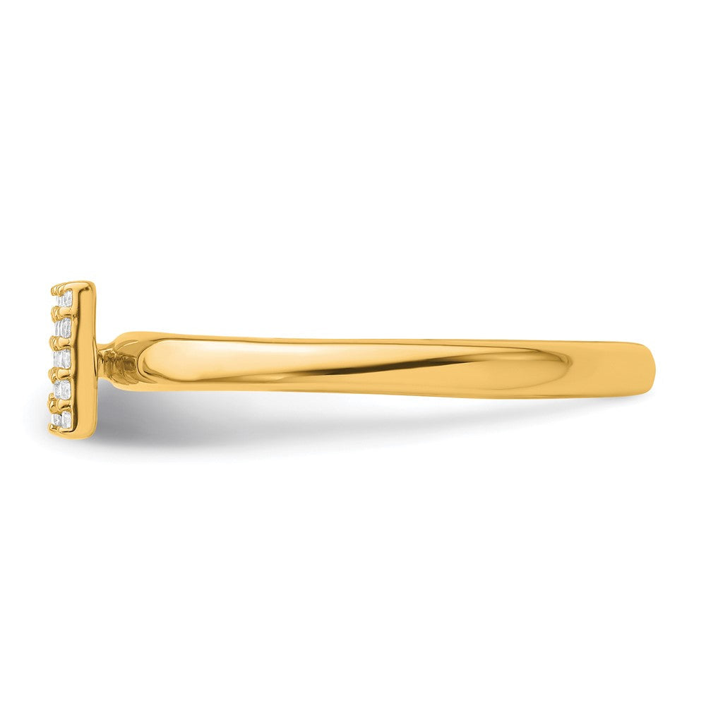 14K Gelbgold Stapelbar Diamant Initiale M Größe 7 Ring