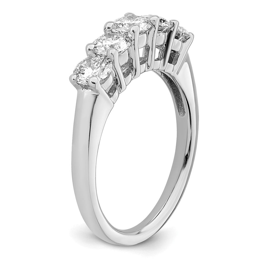 14K Weißgold 5-stone Shared Krappen 1.5 Karat Rund Komplett Diamant Ehering Ring