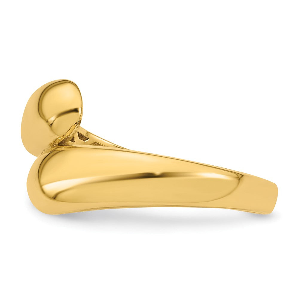 14K Gelbgold Polierter Bypass-Ring Größe 7