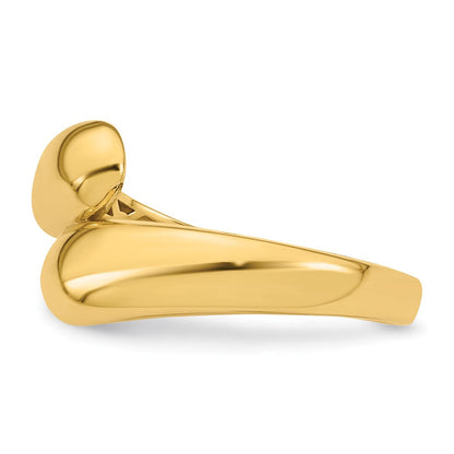 14K Gelbgold Polierter Bypass-Ring Größe 7